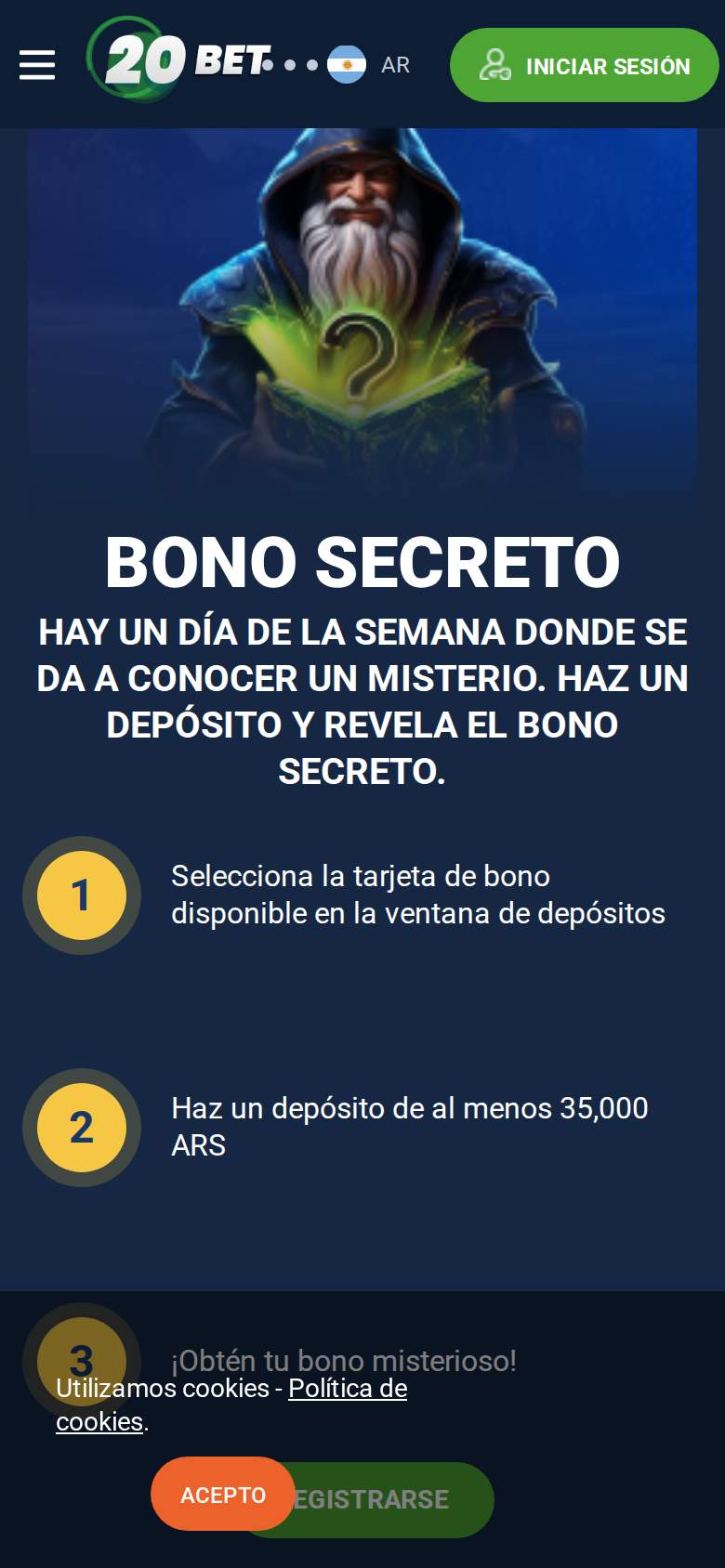 20bet — página de promociones