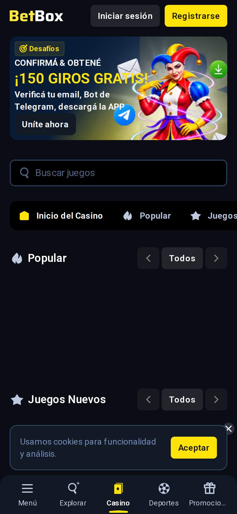 Betbox — sala de juegos