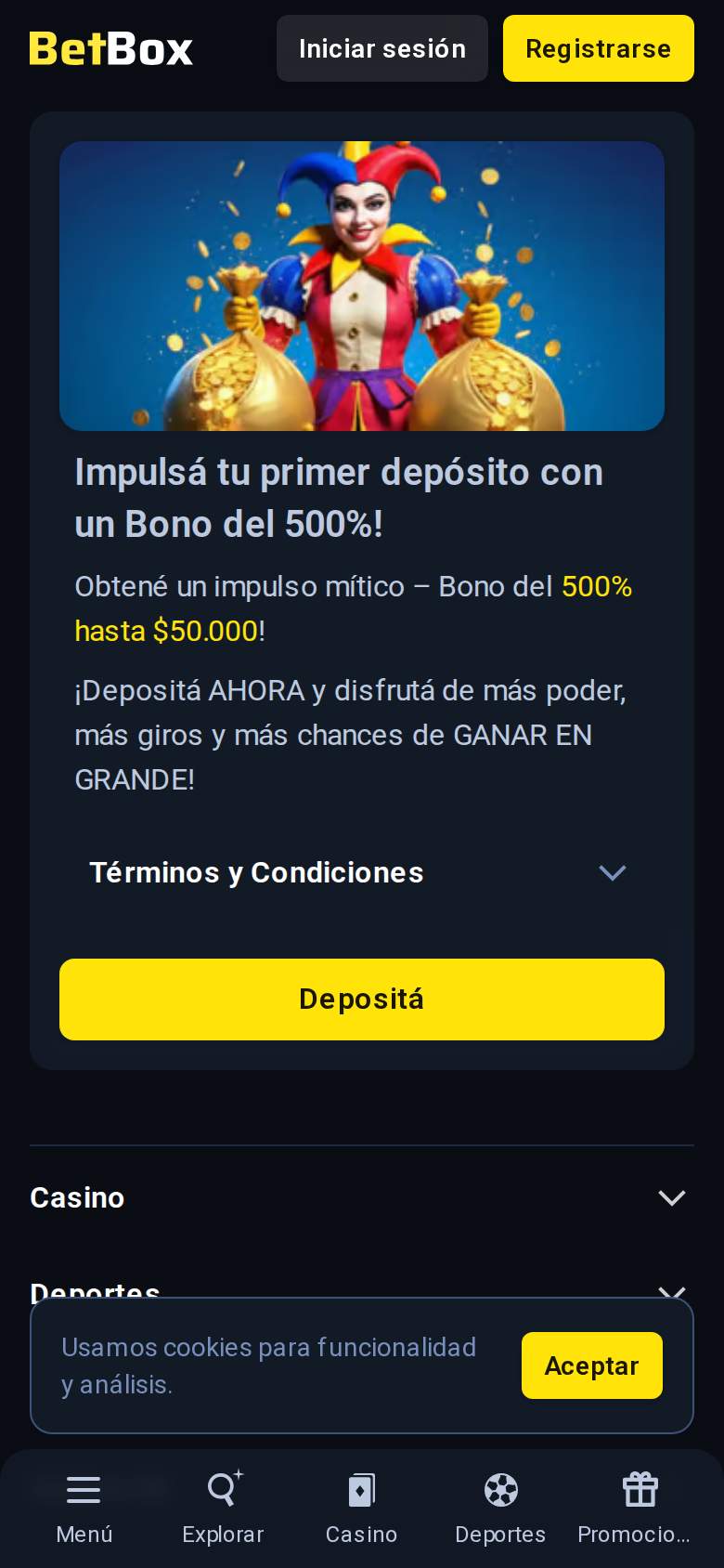 Betbox — página de promociones