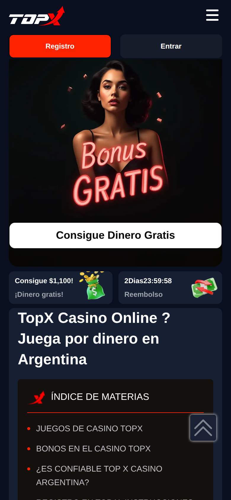 TopX — página principal